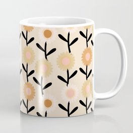Modern Daisy Floral Pattern Neutral Mug