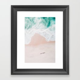 Ocean Mint Walk - Aerial Beach photography by Ingrid Beddoes Framed Art Print