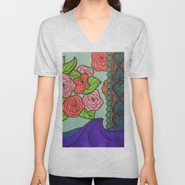 Roses V Neck T Shirt