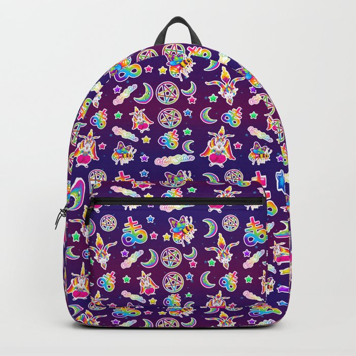 1997 Neon Rainbow Occult Sticker Collection Backpack