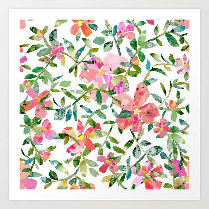 collage floral Art Print