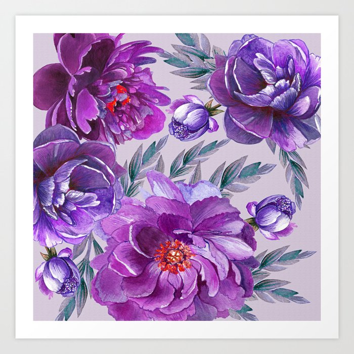 digital art print Purple flower original