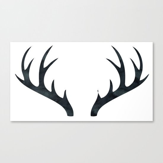 Antlers Black and White Canvas Print