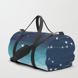 Garlands of stars, watercolor teal ocean Duffle Bag