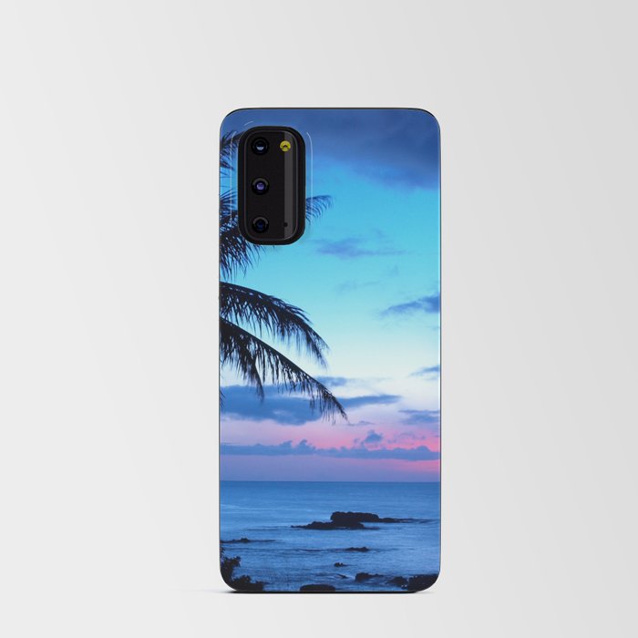 Tropical Island Beach Ocean Pink Blue Sunset Photo Android Card Case