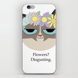 Grumpy Flower Crown Cat iPhone Skin
