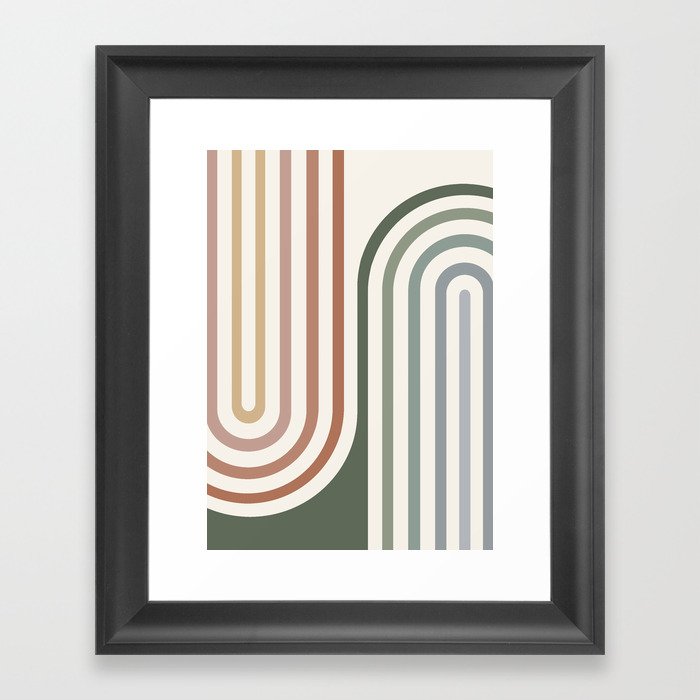 Bold Curvature Stripes VII Framed Art Print