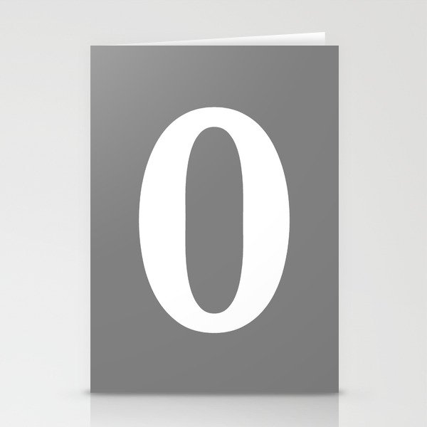 0 (WHITE & GRAY NUMBERS) Stationery Cards