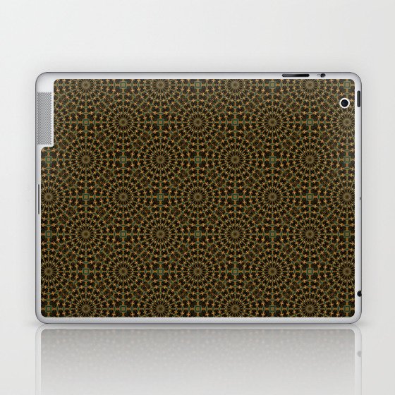 Art Deco Circle Pattern In Teal and Dark Green Laptop & iPad Skin