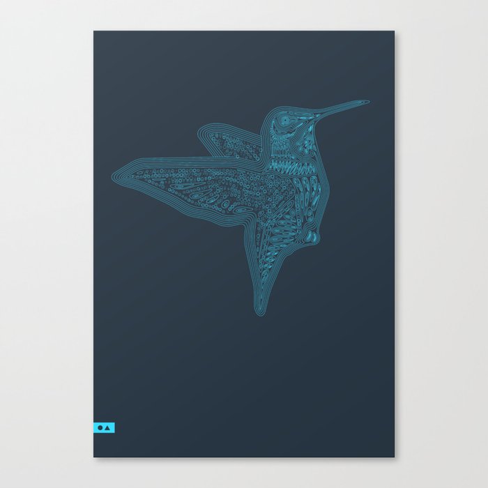 Humming Bird Blue Canvas Print