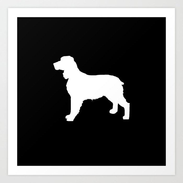 English Springer Spaniel Dog Breed Pet Art Dog Silhouette Unique Dog Breeds Black And White Art Print By Petsilhouettes