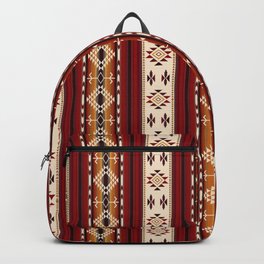Amber Fire Vertical Tribal Blanket Stripes Backpack