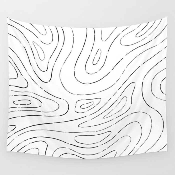 Abstract Topographic Pattern. Digital Illustration background Wall Tapestry