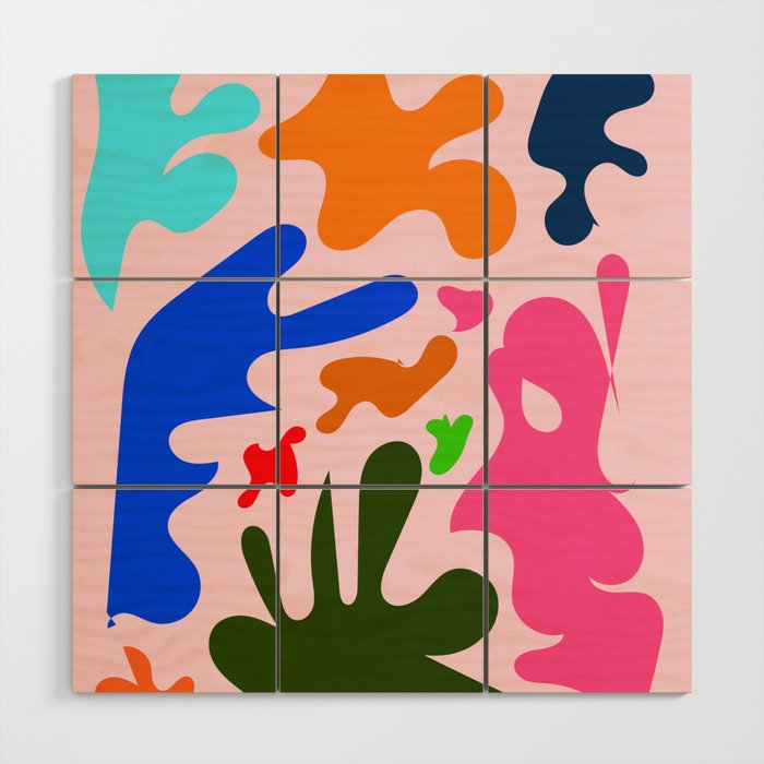13 Henri Matisse Inspired 220527 Abstract Shapes Organic Valourine Original Wood Wall Art