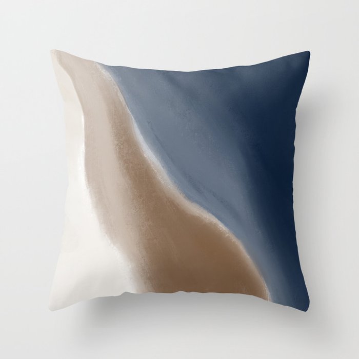 Rust and Navy Abstract Waves Throw Pillow