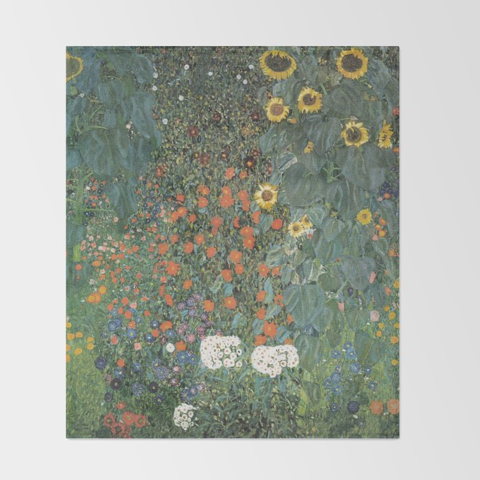 Gustav Klimt Farm Garden With Sunflowers Throw Blanket By Gustav Klimt Farm Garden With Sunflowers Throw Blanket