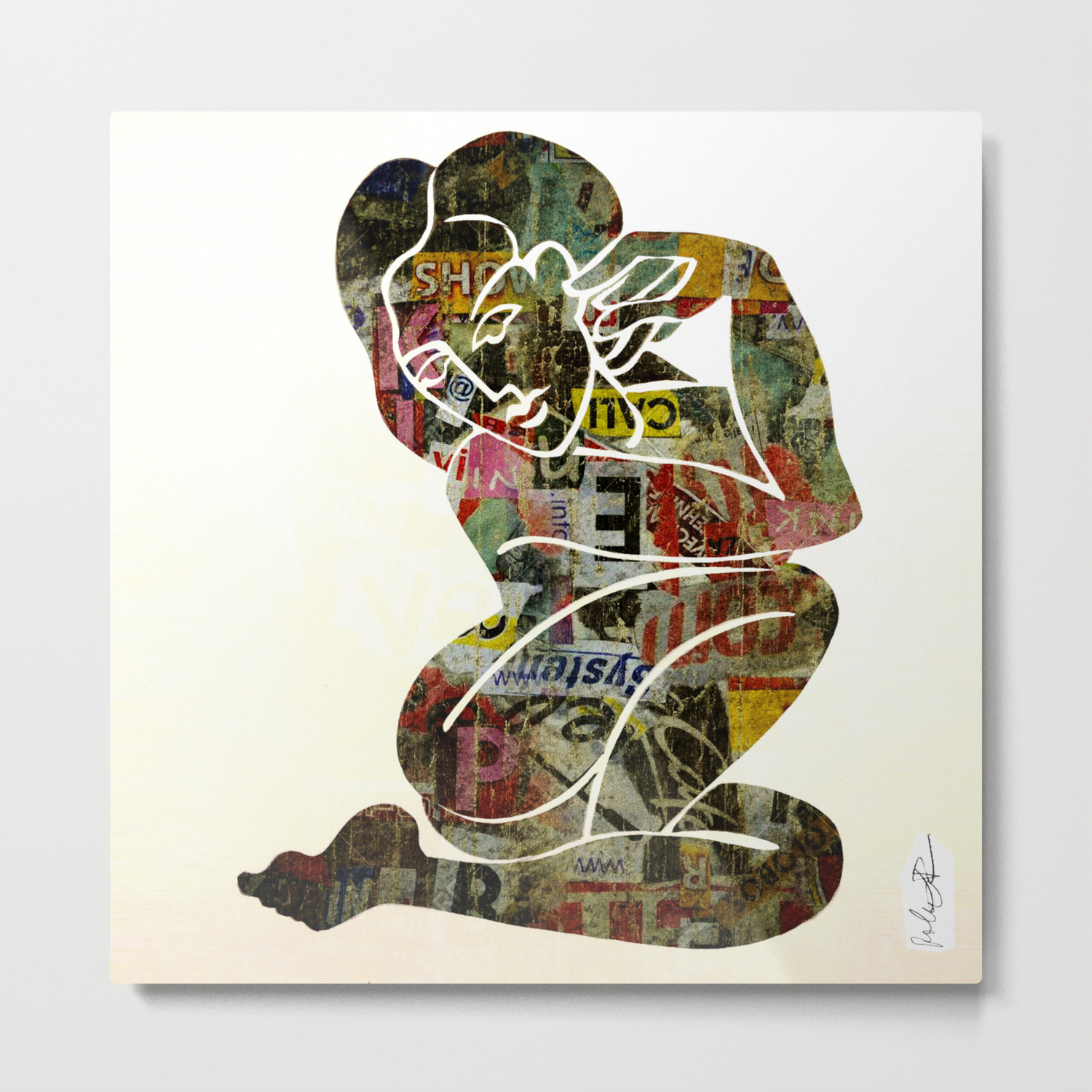 Graffiti Girl Modern Abstract Fine Art Nude Painting Pop Art Metal