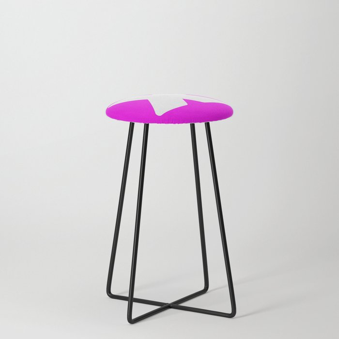 x (White & Magenta Letter) Counter Stool