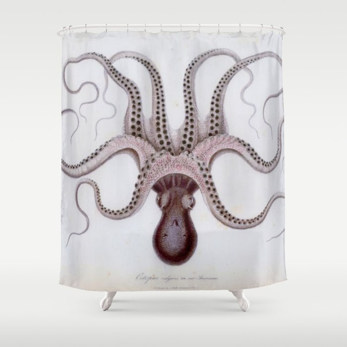 Upside Down Octopus Shower Curtain