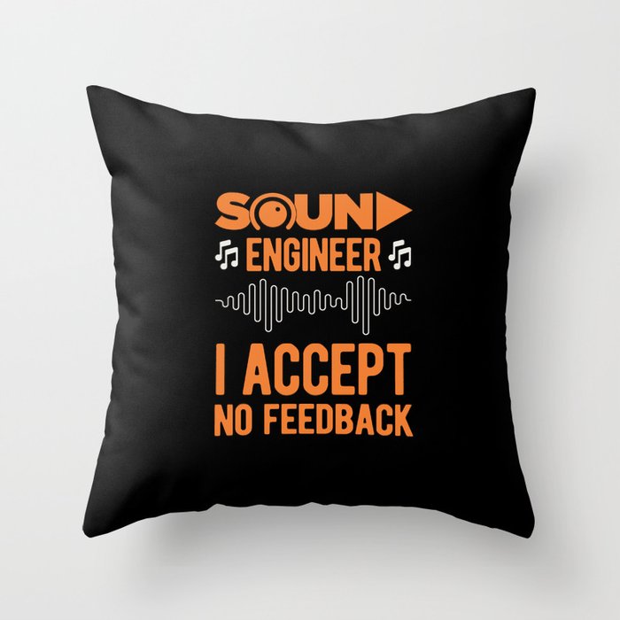 Funny Sound Engineer Throw Pillow