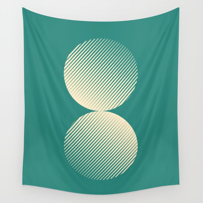 Abstraction_SUN_MOON_GREEN_GRAPHIC_ILLUSION_POP_ART_0512B Wall Tapestry