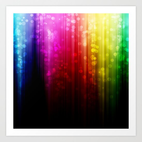 Rainbow Rain. Art Print