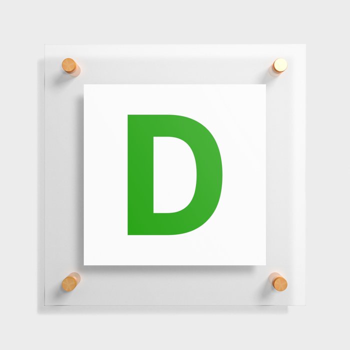 Letter D (Green & White) Floating Acrylic Print