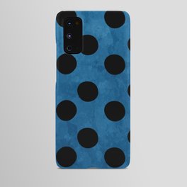 Watercolor Navy Blue And Black Polka Dot Retro Pattern Navy Blue And Black Polka Dot Background Android Case