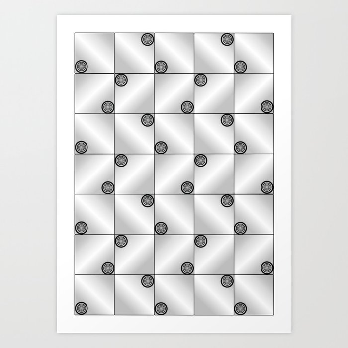 Black and White Geometric Pattern Art Print