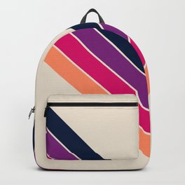 Colorful V Shape Retro Summer Stripes Sosamsin Backpack | Symmetric, Digital, Graphicdesign, Stripes, Vshape, Chic, Design, 70S, Pattern, Simple 