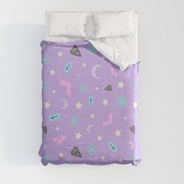 Pastel Goth Occult Pattern Duvet Cover