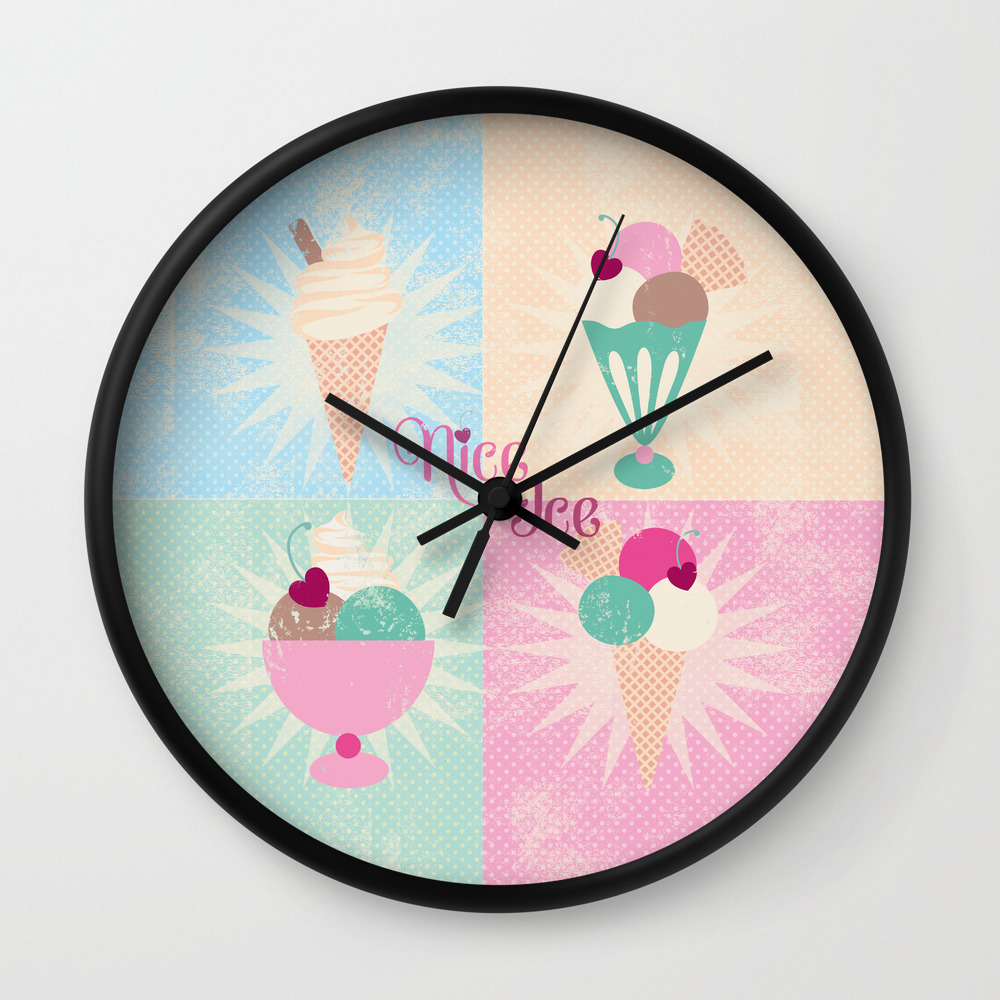 token Fokken halsband Nice Ice Wall Clock by Holly Illustrates | Society6