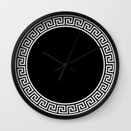 Greek Key Design, Round Wall Clock