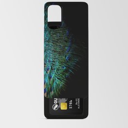 Peacock feathers on a black background Android Card Case