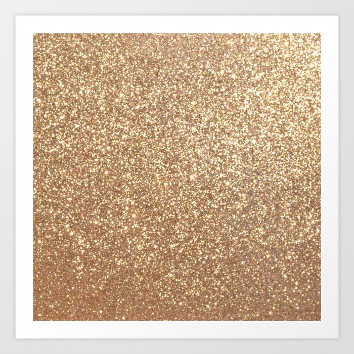 Copper Rose Gold Metallic Glitter Art Print