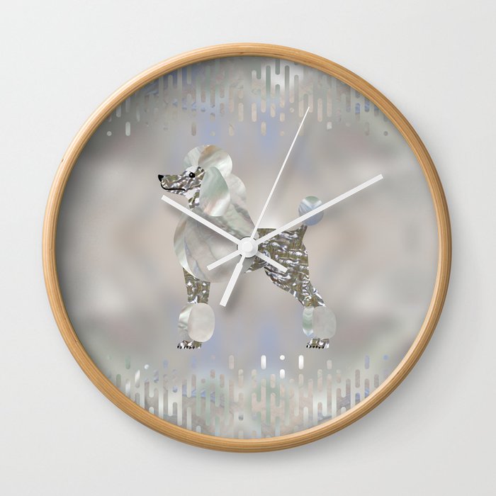 Luxury Pearl and Abalone Poodle Wall Clock