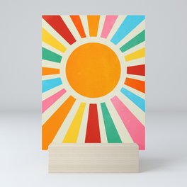 Retro Sunrise: Rainbow Edition Mini Art Print