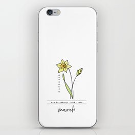 March Birth Flower | Daffodil iPhone Skin