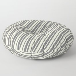 [ Thumbnail: Beige and Dim Gray Colored Lines/Stripes Pattern Floor Pillow ]