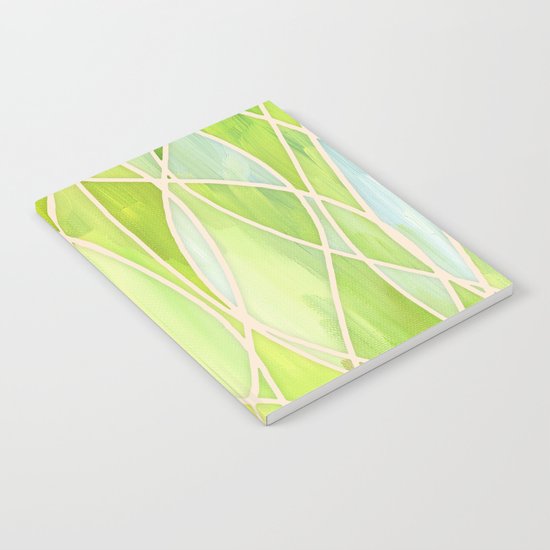 Lemon & Lime Love - abstract painting in yellow & green Notebook