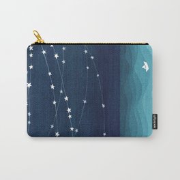 Garlands of stars, watercolor teal ocean Carry-All Pouch | Poster, Nautical, Graphic, Teal, Ocean, Blue, Star, Vapinx, Watercolor, Painting 
