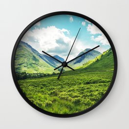 Lush Vegetation Mountain Valley  Wall Clock