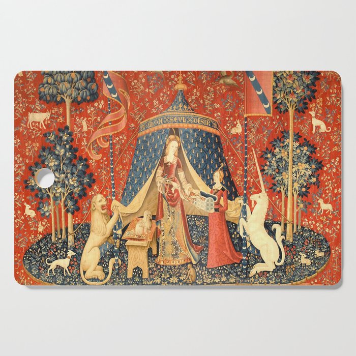 Lady and The Unicorn Medieval Tapestry Cutting Board