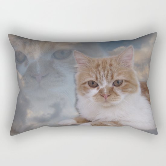 Dramatic Cat Face Rectangular Pillow
