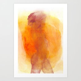 watercolor male study Art Print