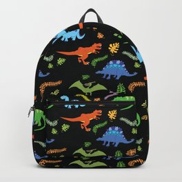 Dinosaur Backpack | Black And White, Pattern, Typography, Digital, Acrylic, Dinosaur, Oil, Drawing 