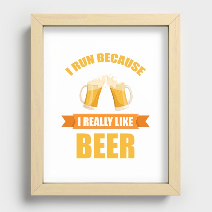 Funny Shirt For Beer Lover. Gift Ideas For Dad Recessed Framed Print