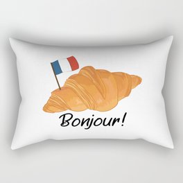 Bonjour French Croissant France Lover Rectangular Pillow