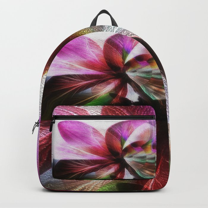 The Pinwheel Flower Abstract Floral Digital Art based on Macro Photography Backpack