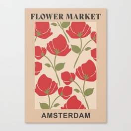 Flower Market | Amsterdam, Netherlands | Floral Art Canvas Print